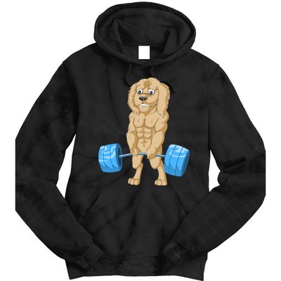 Goldendoodle Weightlifting Tie Dye Hoodie