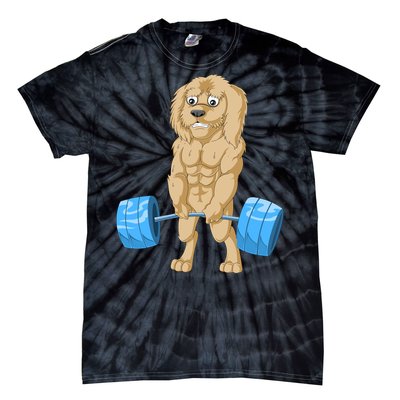 Goldendoodle Weightlifting Tie-Dye T-Shirt