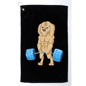 Goldendoodle Weightlifting Platinum Collection Golf Towel