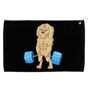 Goldendoodle Weightlifting Grommeted Golf Towel