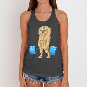 Goldendoodle Weightlifting Women's Knotted Racerback Tank