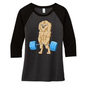 Goldendoodle Weightlifting Women's Tri-Blend 3/4-Sleeve Raglan Shirt