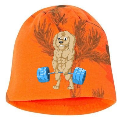 Goldendoodle Weightlifting Kati - Camo Knit Beanie