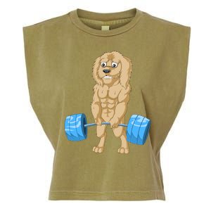 Goldendoodle Weightlifting Garment-Dyed Women's Muscle Tee