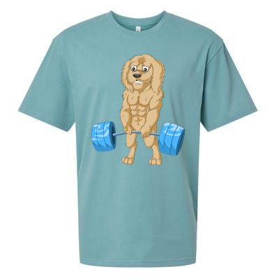 Goldendoodle Weightlifting Sueded Cloud Jersey T-Shirt