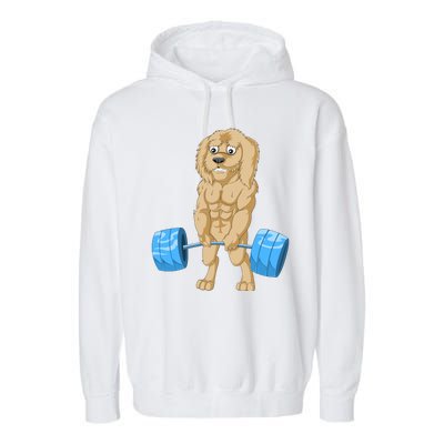 Goldendoodle Weightlifting Garment-Dyed Fleece Hoodie