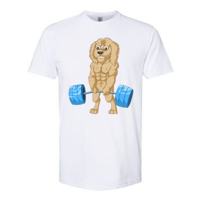 Goldendoodle Weightlifting Softstyle CVC T-Shirt