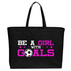 Girl With Goals Soccer  Soccer Funny Cotton Canvas Jumbo Tote