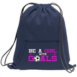 Girl With Goals Soccer  Soccer Funny Sweatshirt Cinch Pack Bag