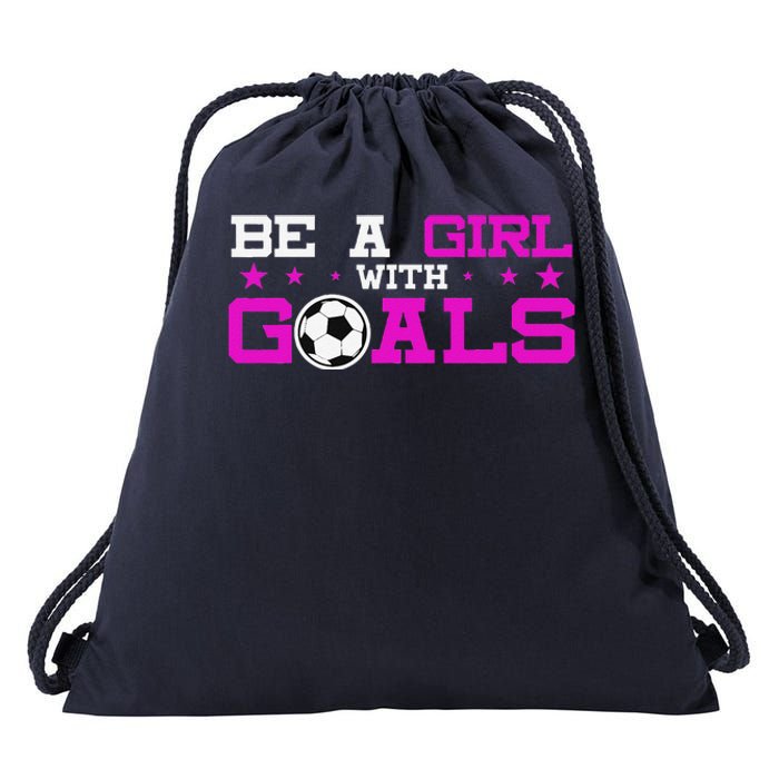 Girl With Goals Soccer  Soccer Funny Drawstring Bag