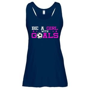 Girl With Goals Soccer  Soccer Funny Ladies Essential Flowy Tank