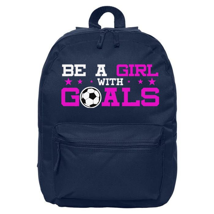 Girl With Goals Soccer  Soccer Funny 16 in Basic Backpack