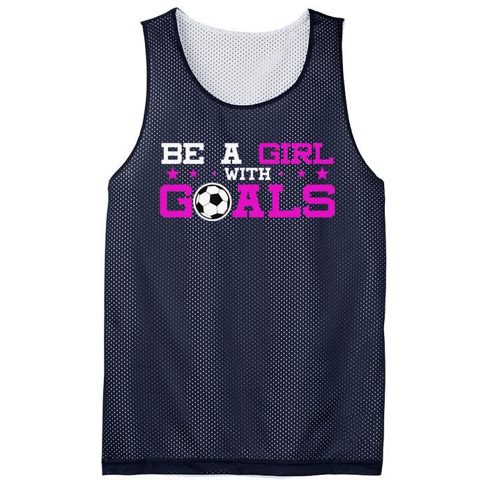 Girl With Goals Soccer  Soccer Funny Mesh Reversible Basketball Jersey Tank