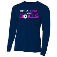 Girl With Goals Soccer  Soccer Funny Cooling Performance Long Sleeve Crew