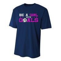 Girl With Goals Soccer  Soccer Funny Performance Sprint T-Shirt