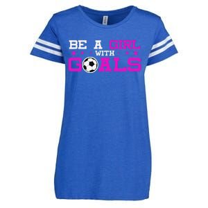 Girl With Goals Soccer  Soccer Funny Enza Ladies Jersey Football T-Shirt