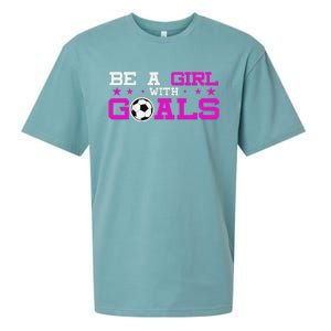 Girl With Goals Soccer  Soccer Funny Sueded Cloud Jersey T-Shirt