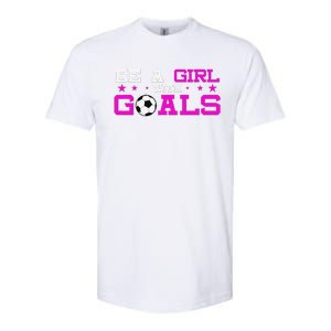 Girl With Goals Soccer  Soccer Funny Softstyle CVC T-Shirt