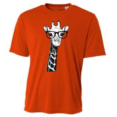 Giraffe With Glasses Gift For Zoo Animal Lovers Cooling Performance Crew T-Shirt