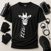 Giraffe With Glasses Gift For Zoo Animal Lovers Cooling Performance Crew T-Shirt