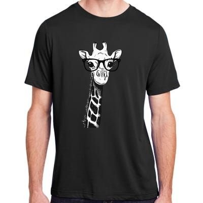 Giraffe With Glasses Gift For Zoo Animal Lovers Adult ChromaSoft Performance T-Shirt