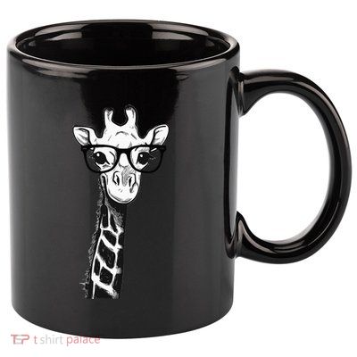Giraffe With Glasses Gift For Zoo Animal Lovers 11oz C Handle Ceramic Mug