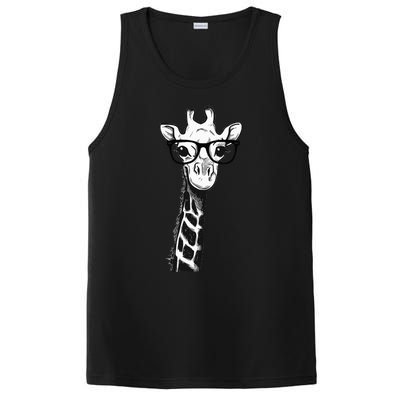 Giraffe With Glasses Gift For Zoo Animal Lovers PosiCharge Competitor Tank