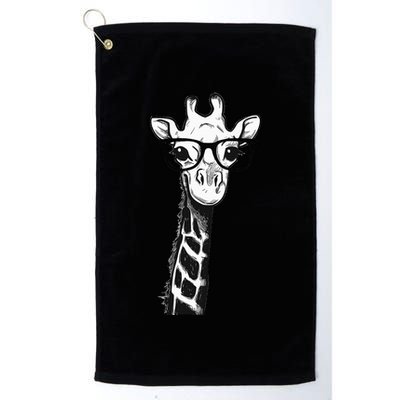 Giraffe With Glasses Gift For Zoo Animal Lovers Golf Towel