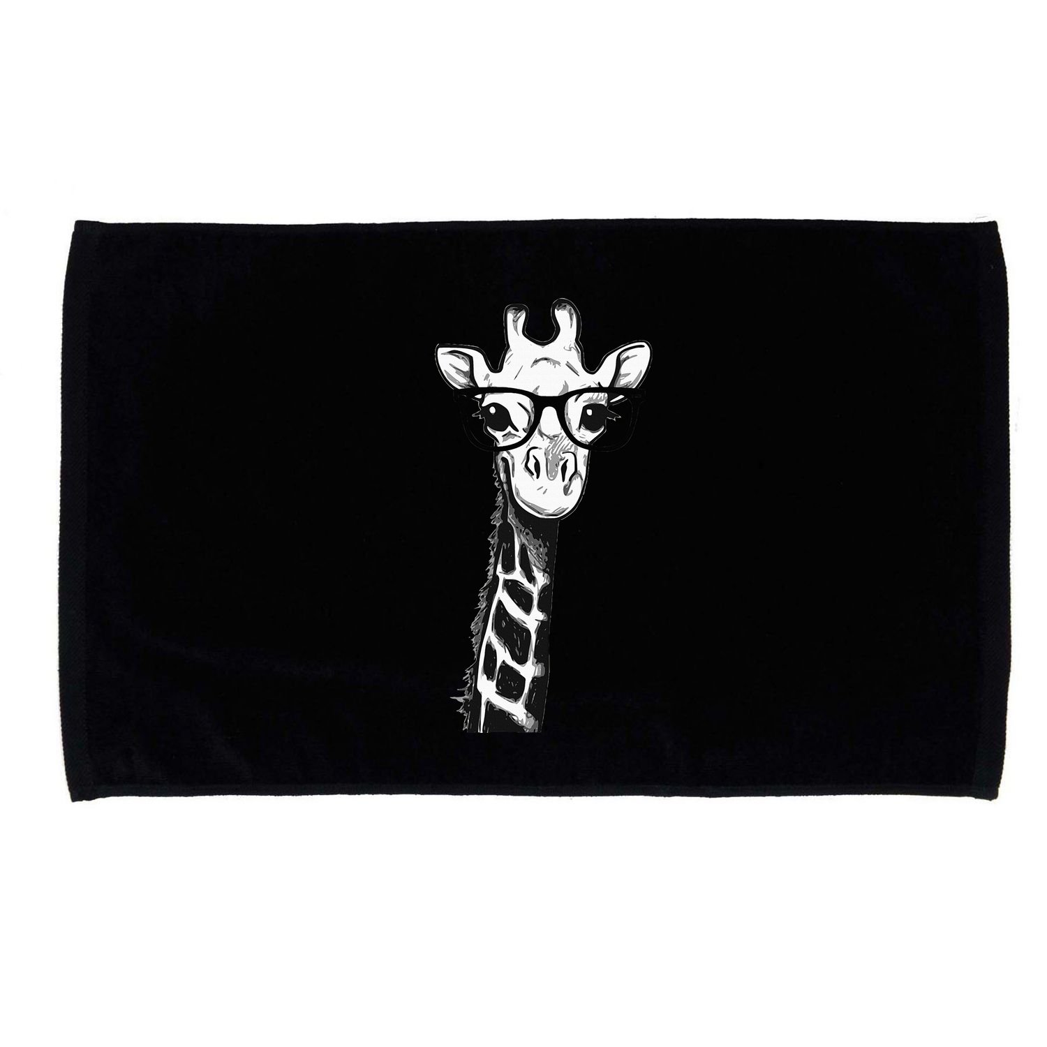 Giraffe With Glasses Gift For Zoo Animal Lovers Microfiber Hand Towel