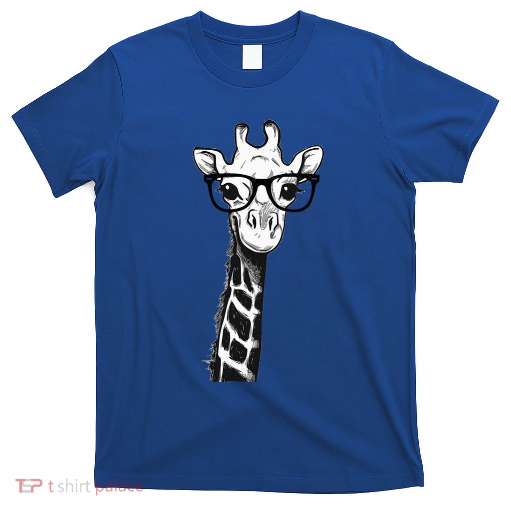 Giraffe With Glasses Gift For Zoo Animal Lovers T-Shirt