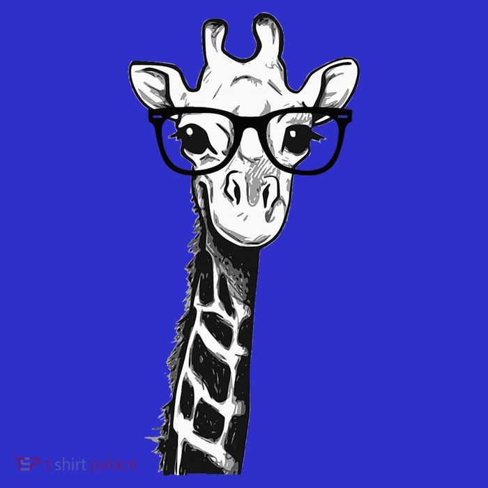 Giraffe With Glasses Gift For Zoo Animal Lovers Tall T-Shirt