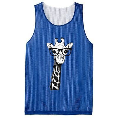 Giraffe With Glasses Gift For Zoo Animal Lovers Mesh Reversible Basketball Jersey Tank