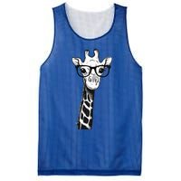 Giraffe With Glasses Gift For Zoo Animal Lovers Mesh Reversible Basketball Jersey Tank