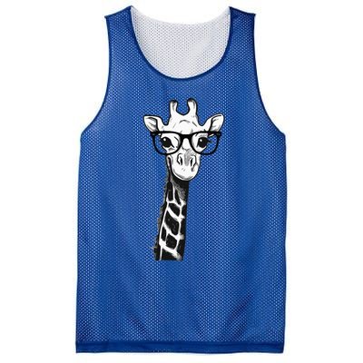 Giraffe With Glasses Gift For Zoo Animal Lovers Mesh Reversible Basketball Jersey Tank