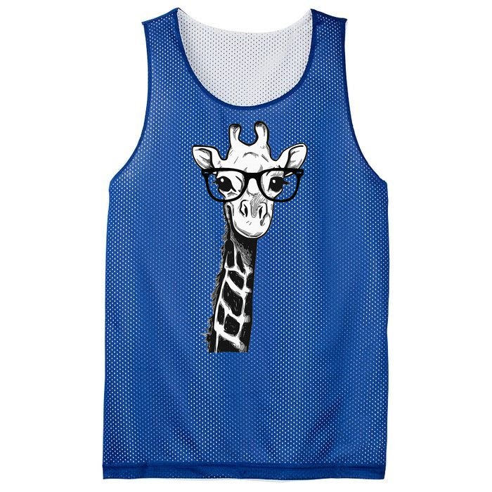 Giraffe With Glasses Gift For Zoo Animal Lovers Mesh Reversible Basketball Jersey Tank