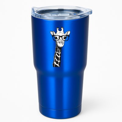 Giraffe With Glasses Gift For Zoo Animal Lovers Tumbler