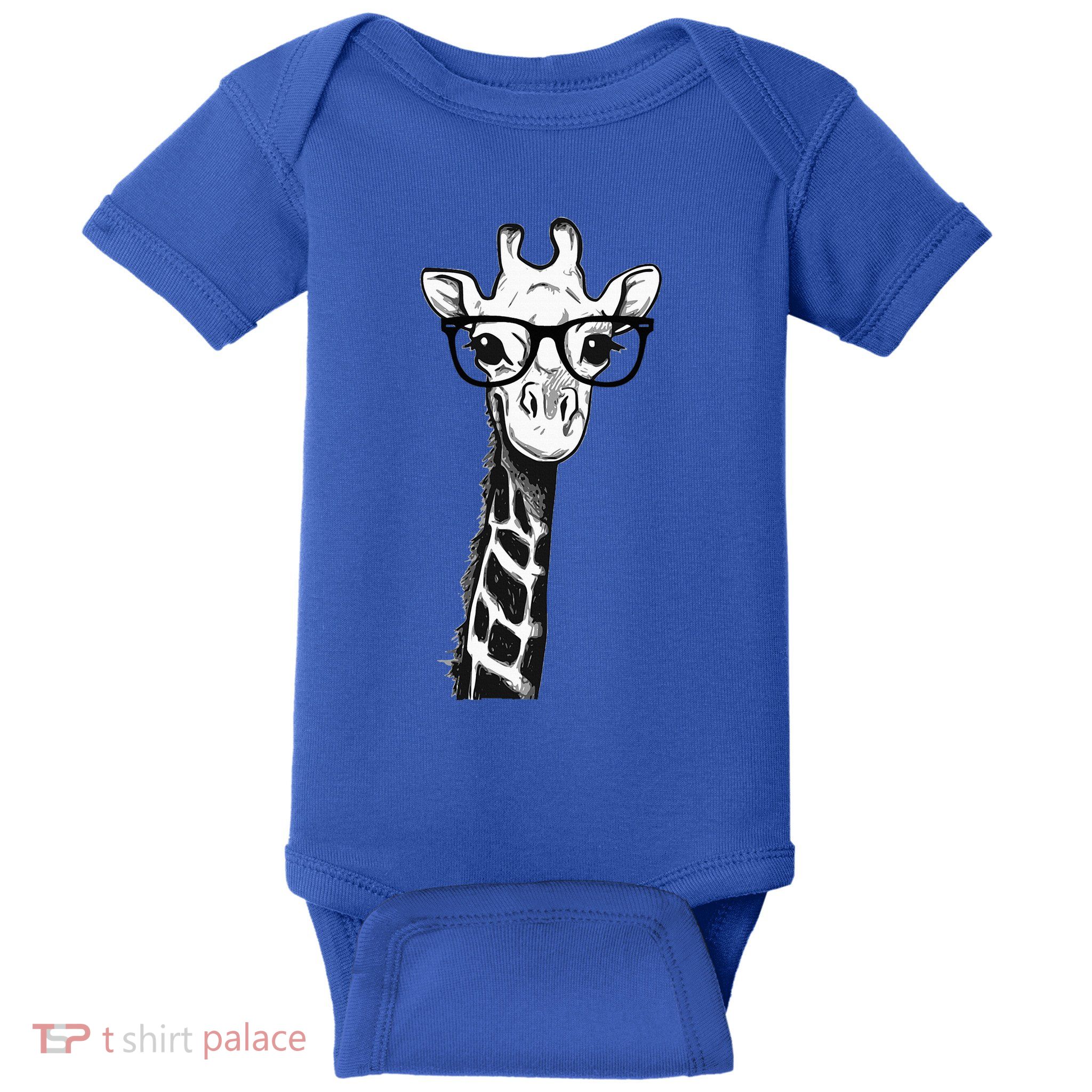 Giraffe With Glasses Gift For Zoo Animal Lovers Baby Bodysuit