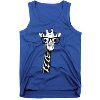 Giraffe With Glasses Gift For Zoo Animal Lovers Tank Top