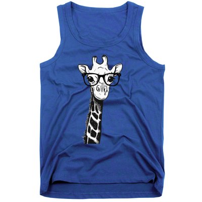 Giraffe With Glasses Gift For Zoo Animal Lovers Tank Top