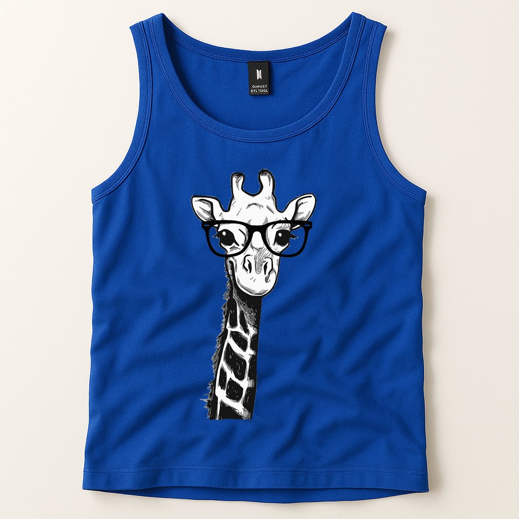 Giraffe With Glasses Gift For Zoo Animal Lovers Tank Top
