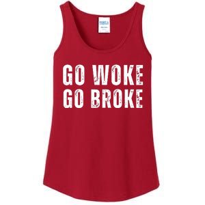 Go Woke Go Broke Ladies Essential Tank