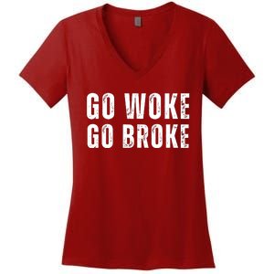 Go Woke Go Broke Women's V-Neck T-Shirt