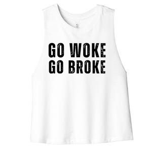 Go Woke Go Broke Women's Racerback Cropped Tank