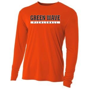 Green Wave Gallatin High School Pickleball Gift Cooling Performance Long Sleeve Crew