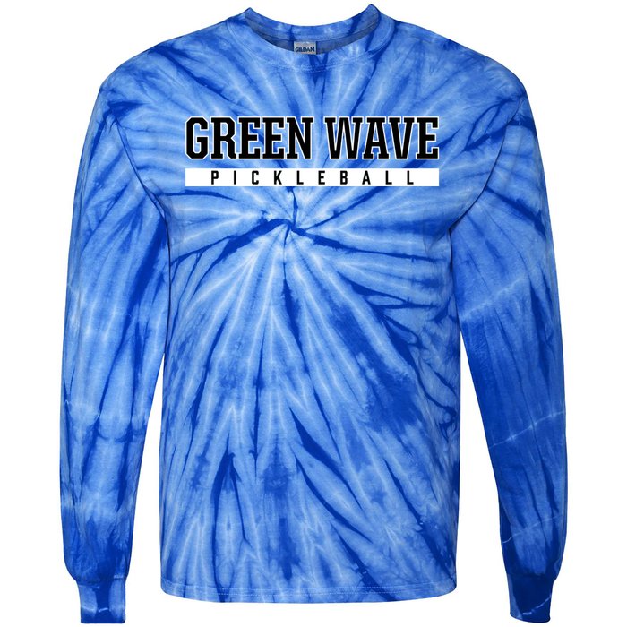 Green Wave Gallatin High School Pickleball Gift Tie-Dye Long Sleeve Shirt