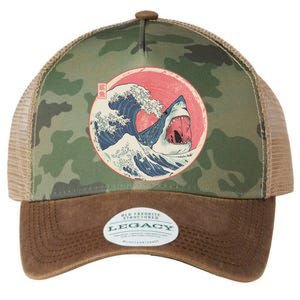 Great Wave Great White Shark Traditional Painting Legacy Tie Dye Trucker Hat