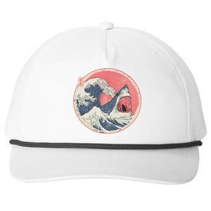 Great Wave Great White Shark Traditional Painting Snapback Five-Panel Rope Hat