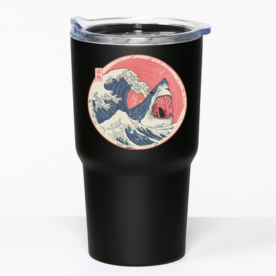Great Wave Great White Shark Traditional Painting Tumbler