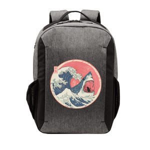 Great Wave Great White Shark Traditional Painting Vector Backpack