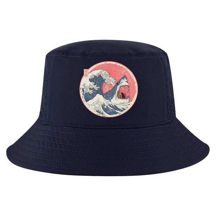 Great Wave Great White Shark Traditional Painting Cool Comfort Performance Bucket Hat